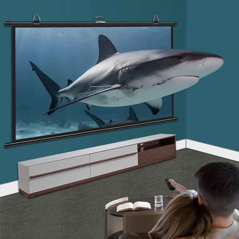 BlitzWolf BW-VS12 Portable Projector Screen with Tripod Stand 60 Inch 16:9/4:3 Format 4K HD Compatible Quick Setup Home Theater