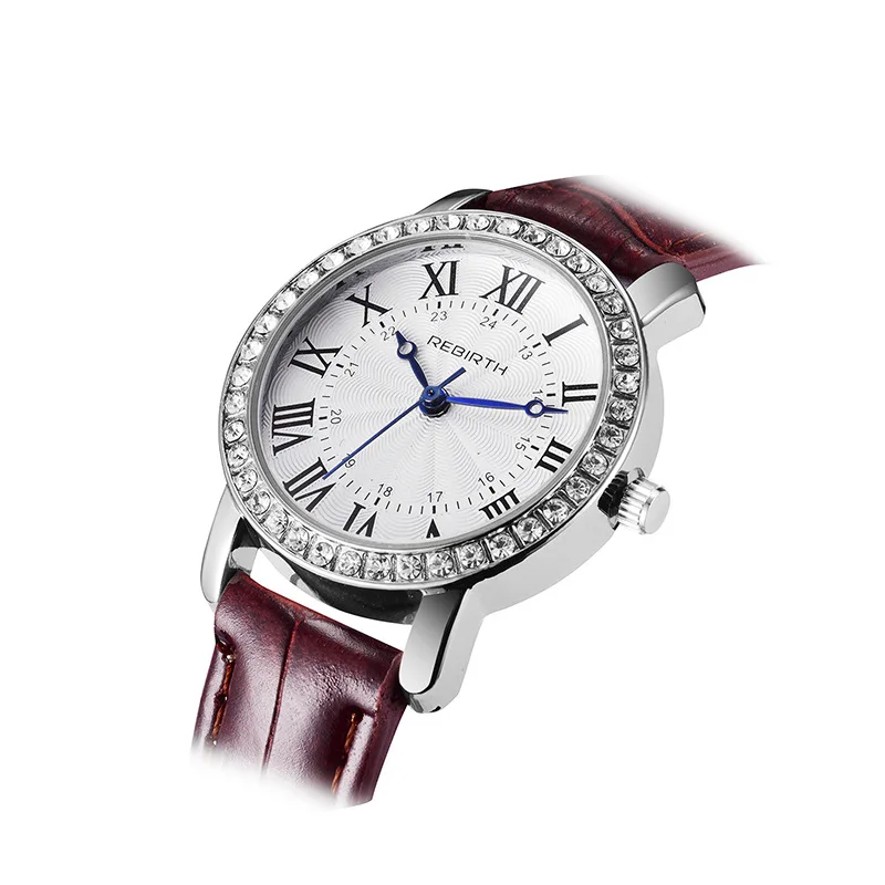 WIEDERGEBURT 089 Frauen Uhren Für Damen Lederband Quarzuhr Student Uhr für mädchen geburtstag geschenk reloj mujer