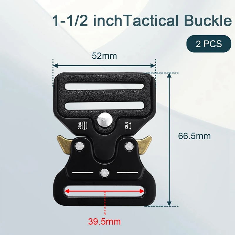 내구성 벨트 버클, 금속 버클 클립, 개 목걸이 하드웨어, 하네스, 배낭, 수하물 버클 스트랩, 2 팩, 1-1/2 인치
