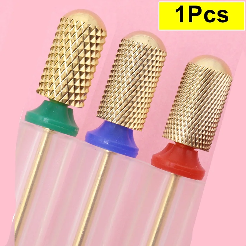 1Pcs Cylindrical Round Head 2.35mm Tungsten Steel Nail Drill Bit, Electroplated Polishing Head for Manicure Pedicure – Coarse/M