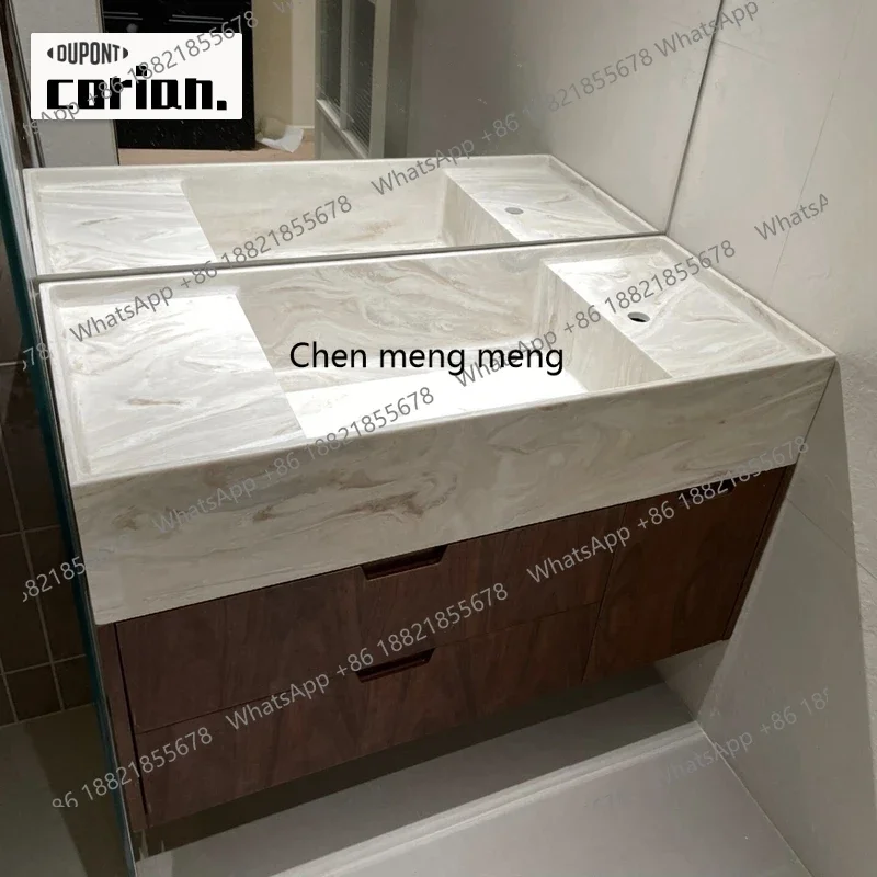 YL DuPont Corian Integrated Basin Amber Dune Bathroom Cabinet Combination Hand Wash Face Wash Table