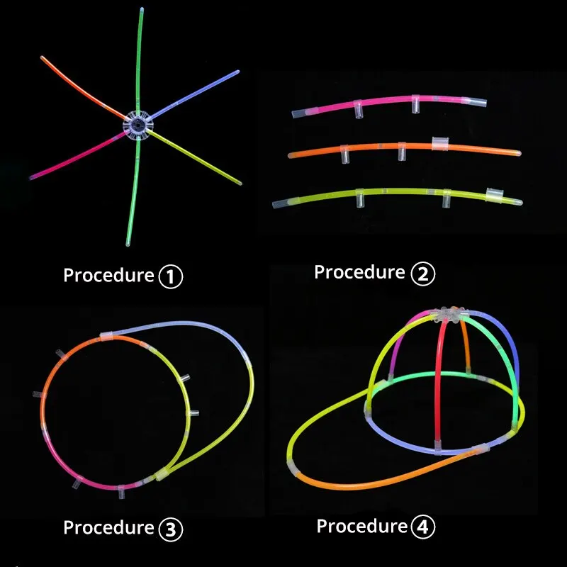3 حزم 5 * oy مضيئة عصا قبعة مضيئة في الهواء الطلق قضيب الفلورسنت لعبة الإبداعية ديي توهج قبعة #5