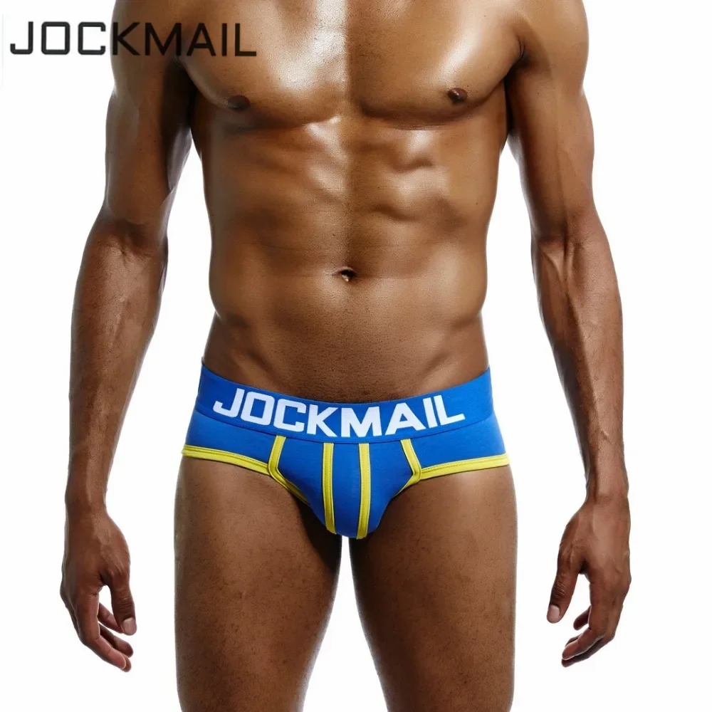 JOCKMAIL-ropa interior Sexy gay para hombre, calzoncillos de algodón convexos en U, suspensorio, cuecas