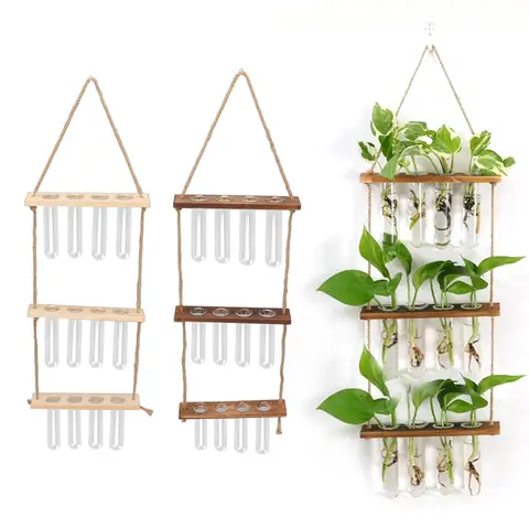 Propagation Wall Hanging 3 Tier Plant Propagation Station Beautiful Observe Growth Status with 12 Test Tubes for African Violet