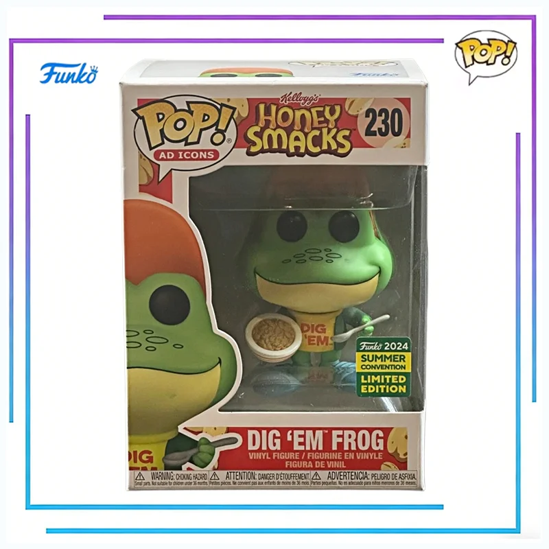 

Коллекционная фигурка Funko Pop Hony Smacks Kellogg's Dig 'Em Frog, милая виниловая кукла-модель, декоративный подарок, игрушка