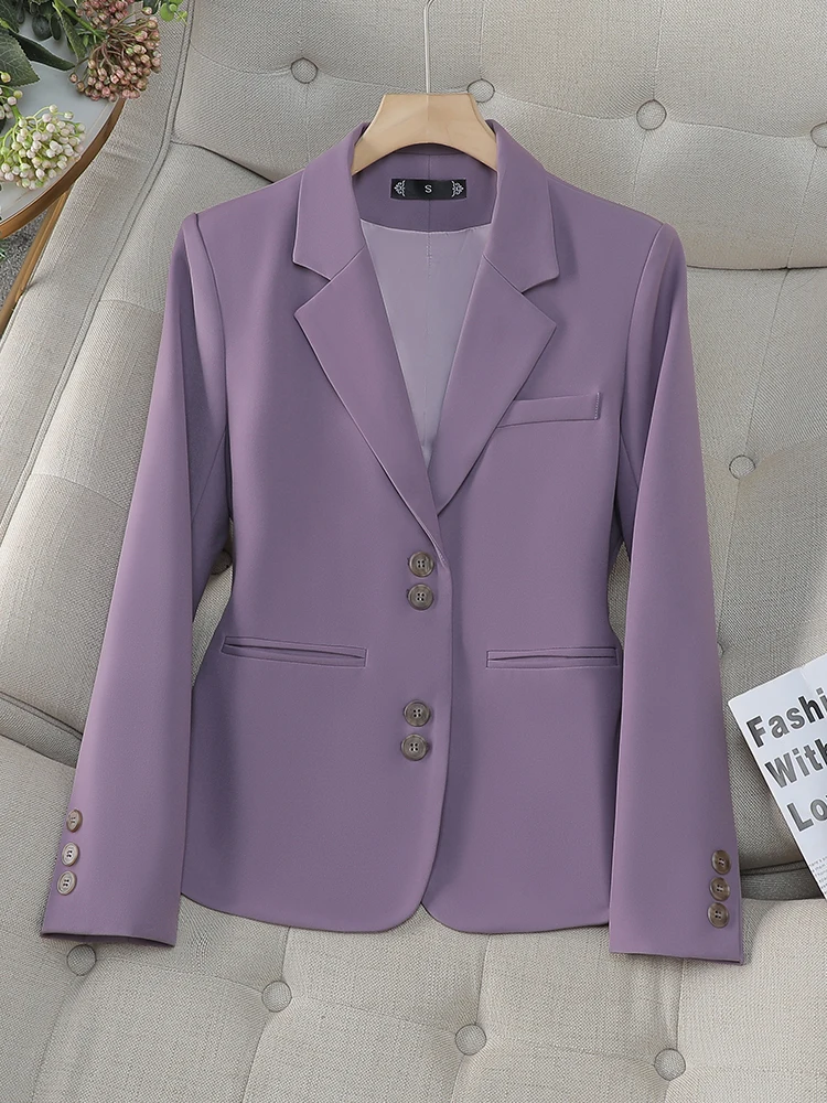 

Fashion Female Formal Blazer Women Green Apricot Black Purple Long Sleeve Office Ladies Work Wear Jacket Coat For Autumn Winter