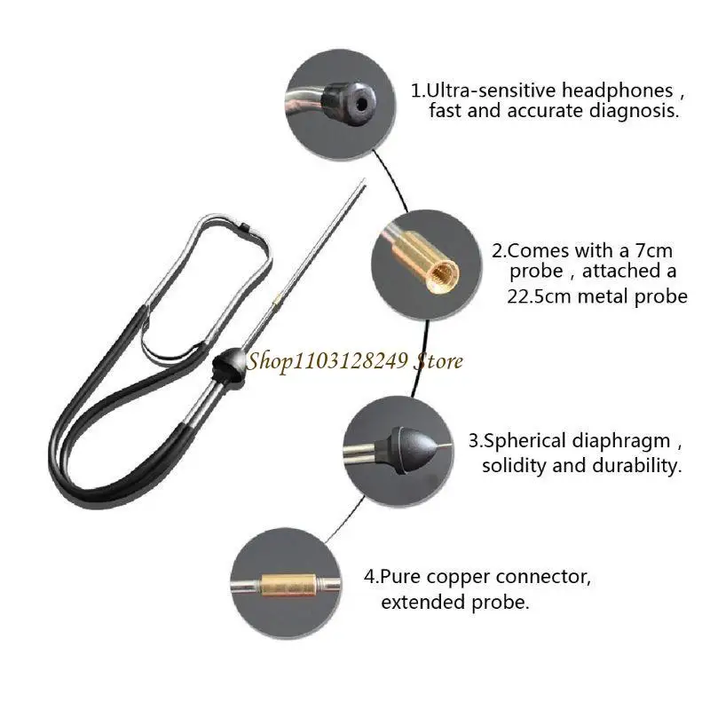 N5KD Auto Mechanics Cylinder Stethoscope Engine Diagnostic Sensitive Hearing Tool