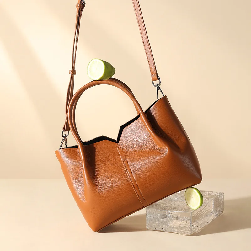 

Top-grain Cowhide Crossbody Bag Women's Tote Large-capacity Designer Luxury Bag