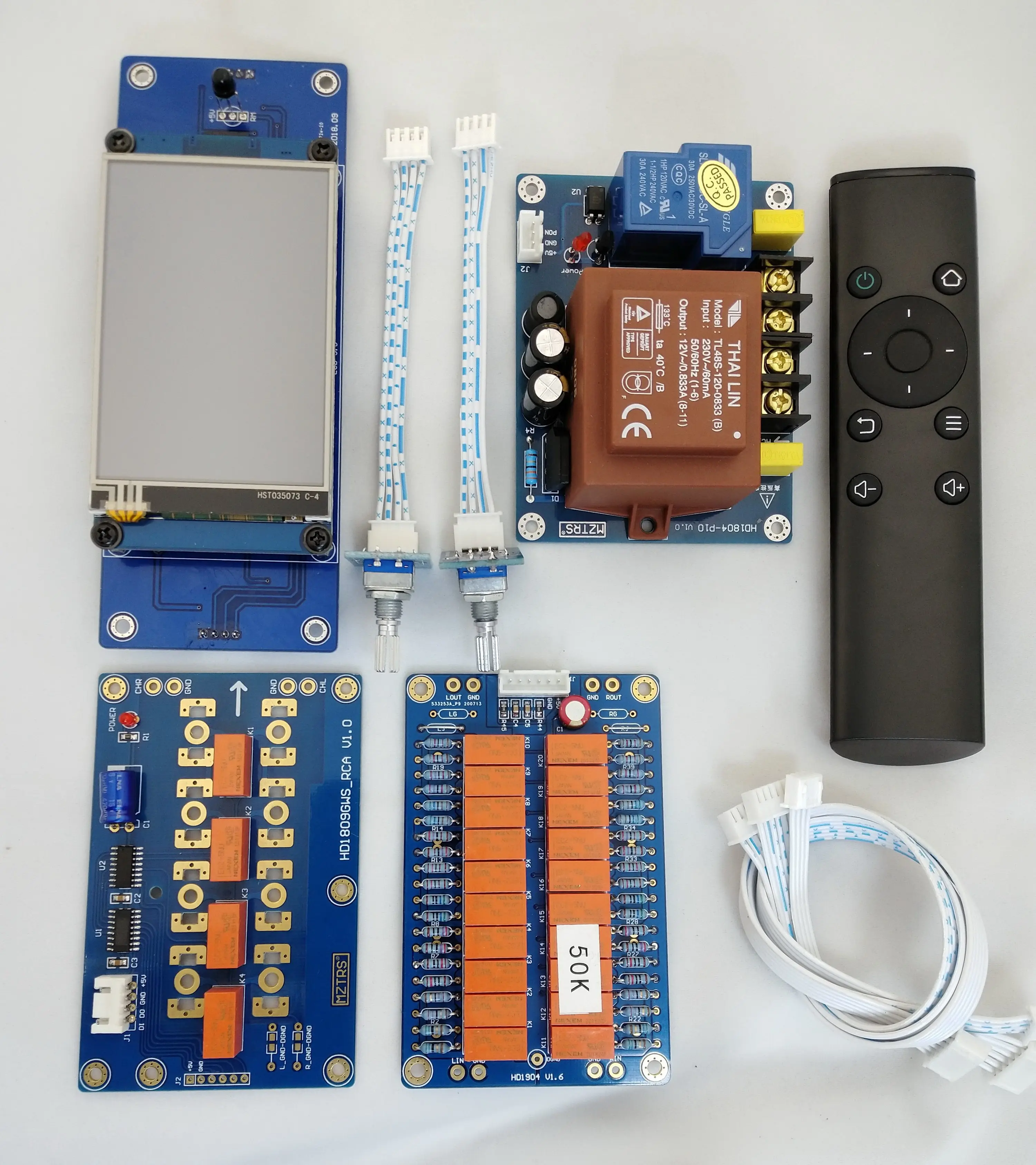 CHANGELIN VFD Bildschirm HiFi Infrarot Fernbedienung Lautstärkeregler Einstellplatine Verstärker Vorverstärker Motorrelais + Widerstand Potentiometer 4