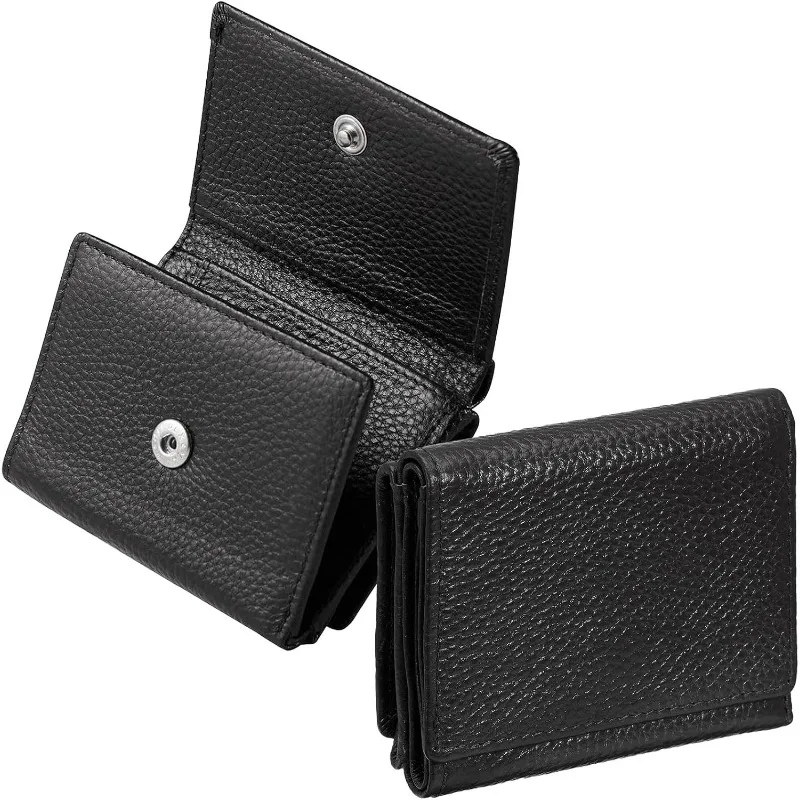 Lotte Litchi Pattern Wealth Cloth Wallet Multi Card Anti Magnetic Zero Wallet Three Fold Leather Men's Wallet