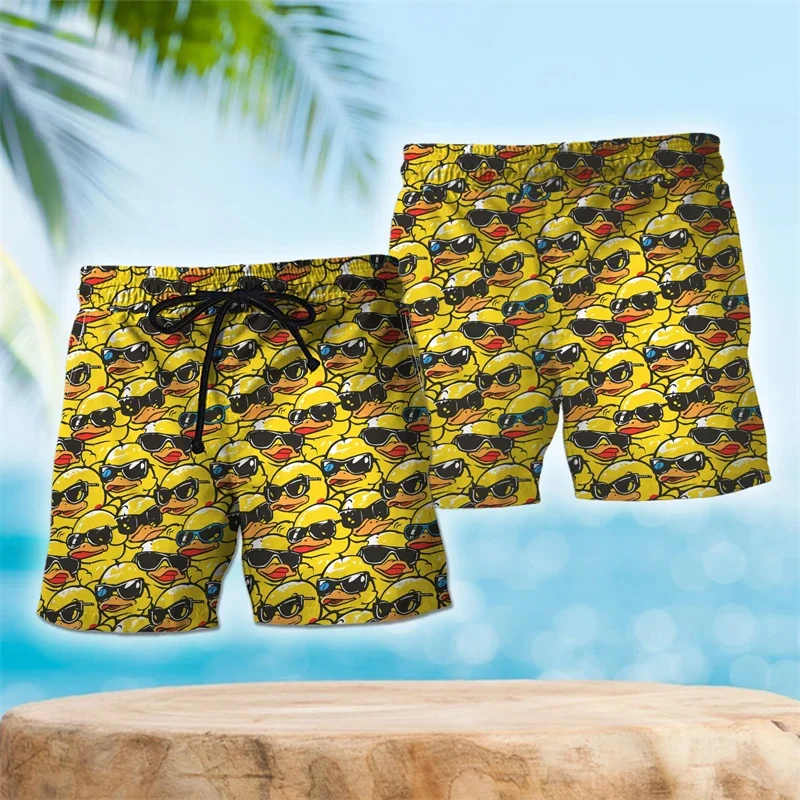 Funny Duck Party Graphic Short Pants For Men Hawaiian Mens Swim Short Beach Shorts Wild Ducks Women Trunks Mallard Male Bermudas