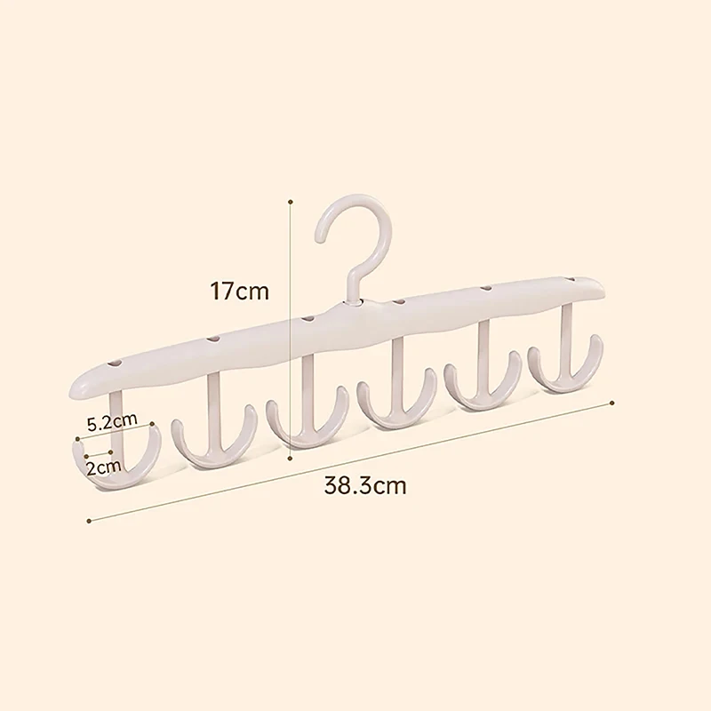 Household Multi-hook Coat Rack 12 Hooks Rotatable Tie Clip Multifunctional Cloak Hanging Underwear Vest Storage Device