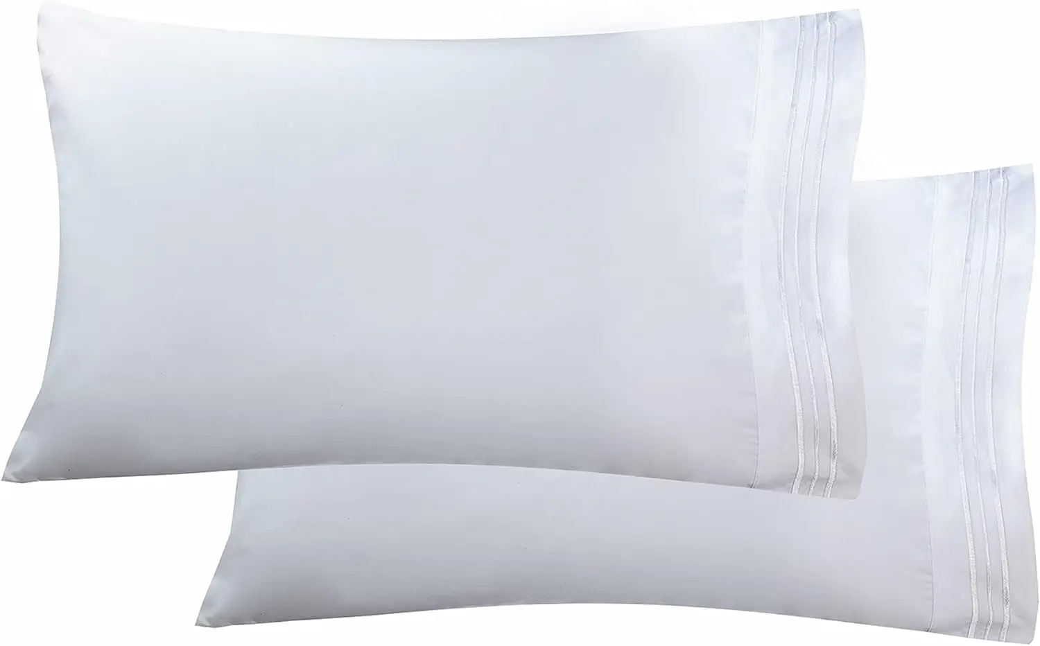 

Ultra-Soft 2-Piece Pillowcase Set - Premium Microfiber, Wrinkle Resistant, Standard/Queen Size in White