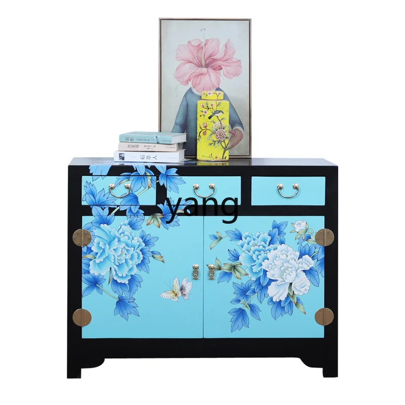 

LMM Household Solid Wood Shoe Cabinet Large Capacity Foyer Doorway Light Luxury Storage Dining Side Curio Cabinet Furniture