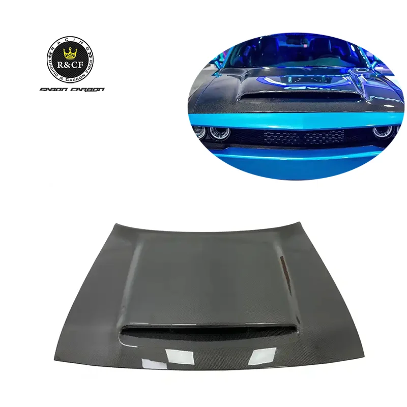

2015-21 Challenger Demon Style Carbon Fiber Front Hood Bonnet with Vents for Dodge Challenger
