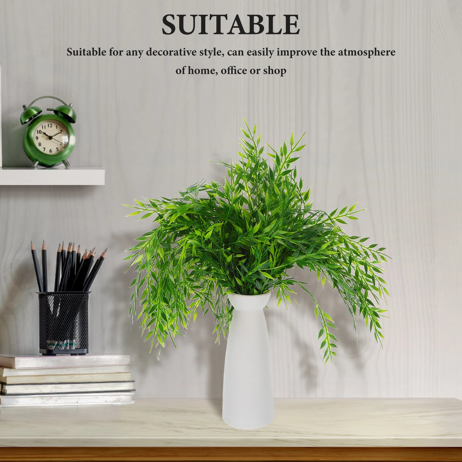 

5pcs Artificial Willow Garland Wreath Plastic Simulated Green Plant Decoration Fake Vines Leaves Branches Hanging Wall Ceiling