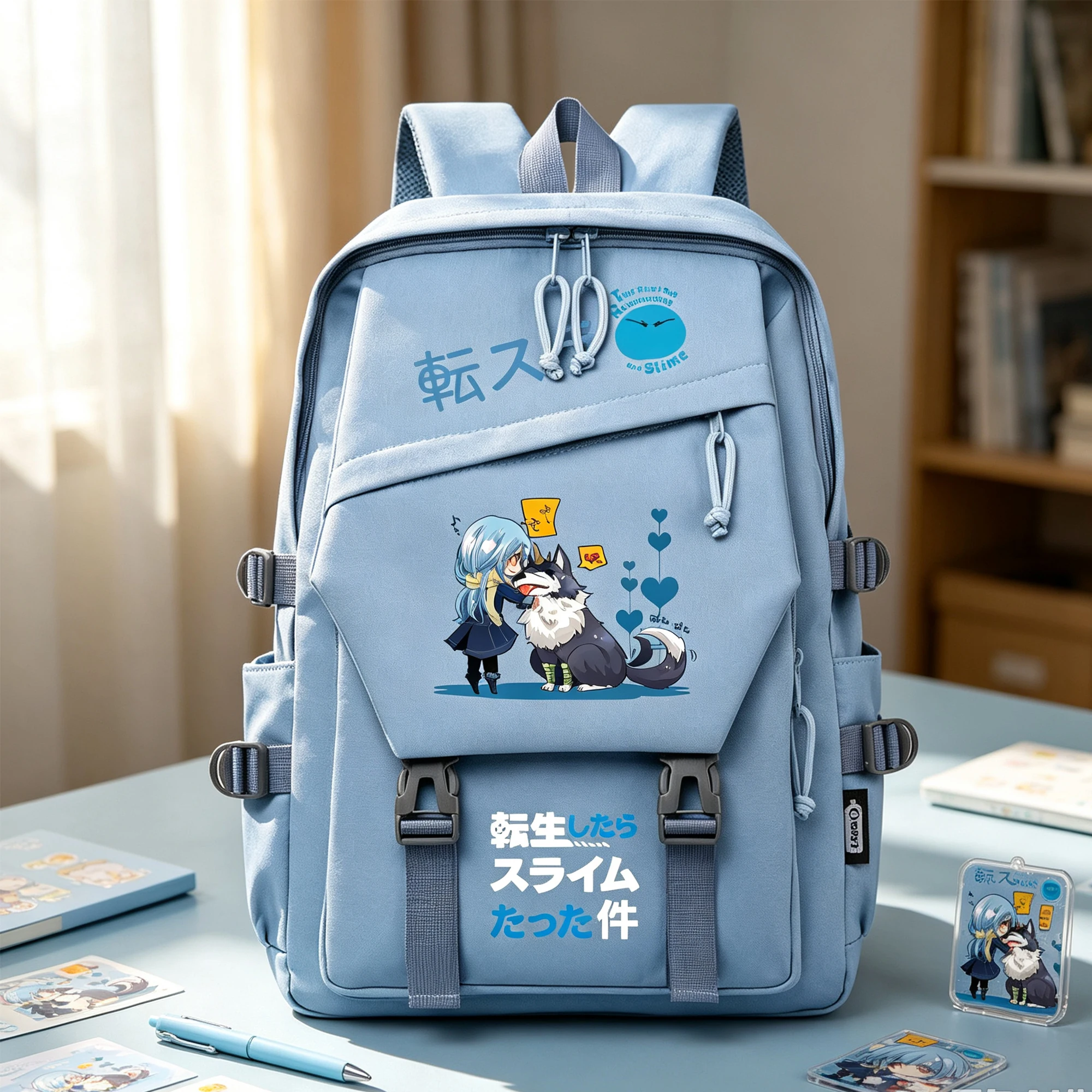 Anime Slime Rimuru Tempest Students Cartoon Ranga Design Travel Laptop Backpacks Casual Shoulder Bags Teenagers School Bookbags