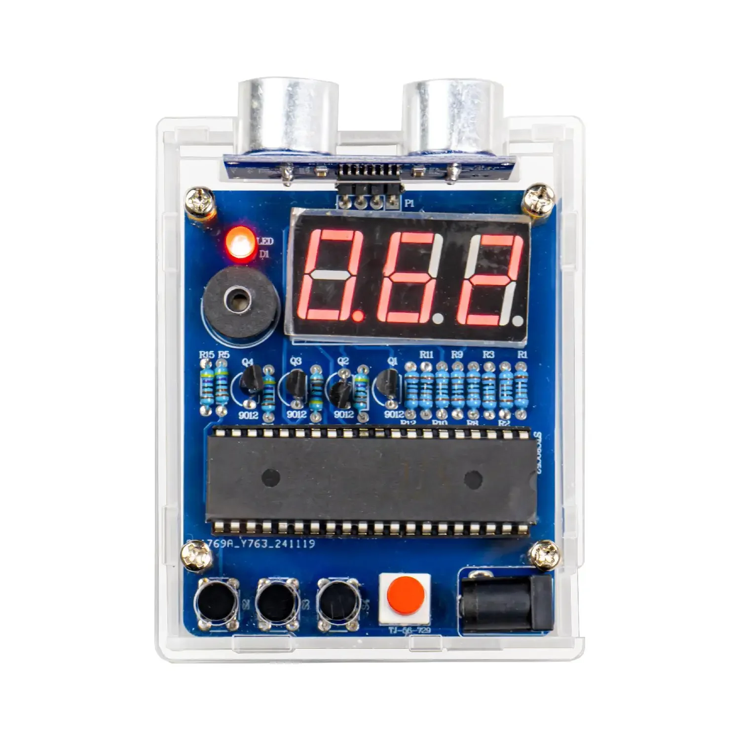 Ultrasone elektronische doe-het-zelfkit STC met LED-meetafstand Radaralarm DIY Soldeerproject Oefen Soldeer