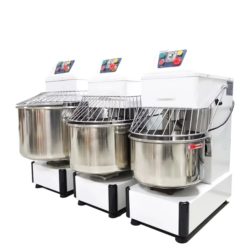 Large 80L 32KG Commercial Spiral Dough Mixer Heavy Duty for Bakery Dough Kneading Equipment Custom