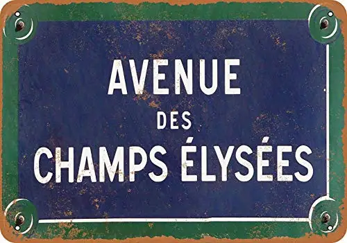 Fsdva Metallschild – Avenue des Champs Elysees – Retro-Wanddekoration, Heimdekoration