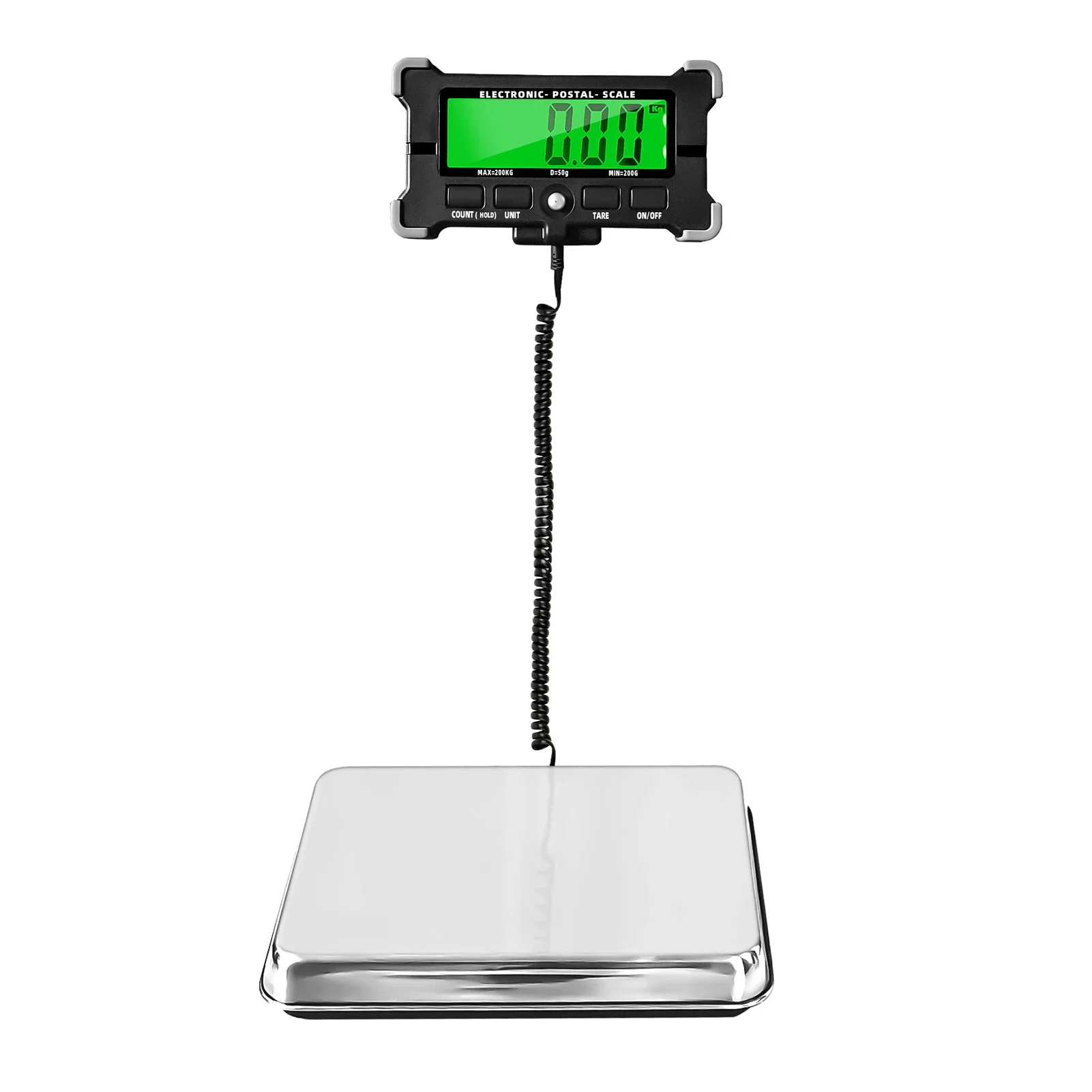 

440 Lbs Electronic Postal Scale 0.05kg Precision Integrated Stainless Steel Digital Scale with LCD Backlight Display Scales