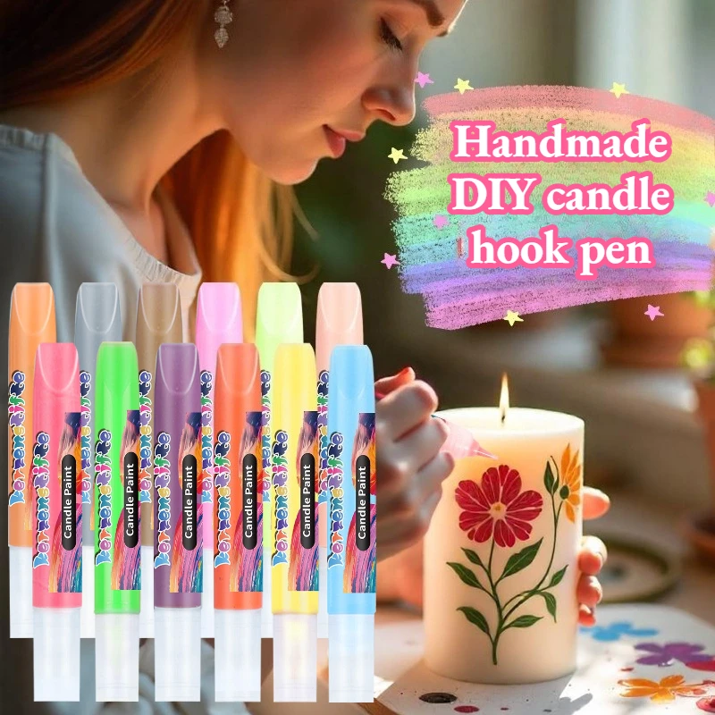 Rotulador de Pintura para Velas de 10 ml/unidad con Gancho Tridimensional y Fuerte Adhesión para Colorear Superficies de Diversos Materiales