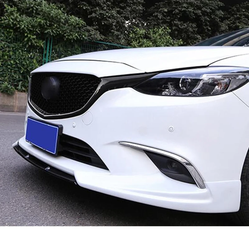 For 2017 2018 Mazda 6 Car Grille Trim Strip Splitter ABS Material Black FRONT Bumper Full Grills Cover MAZDA6 Accessories