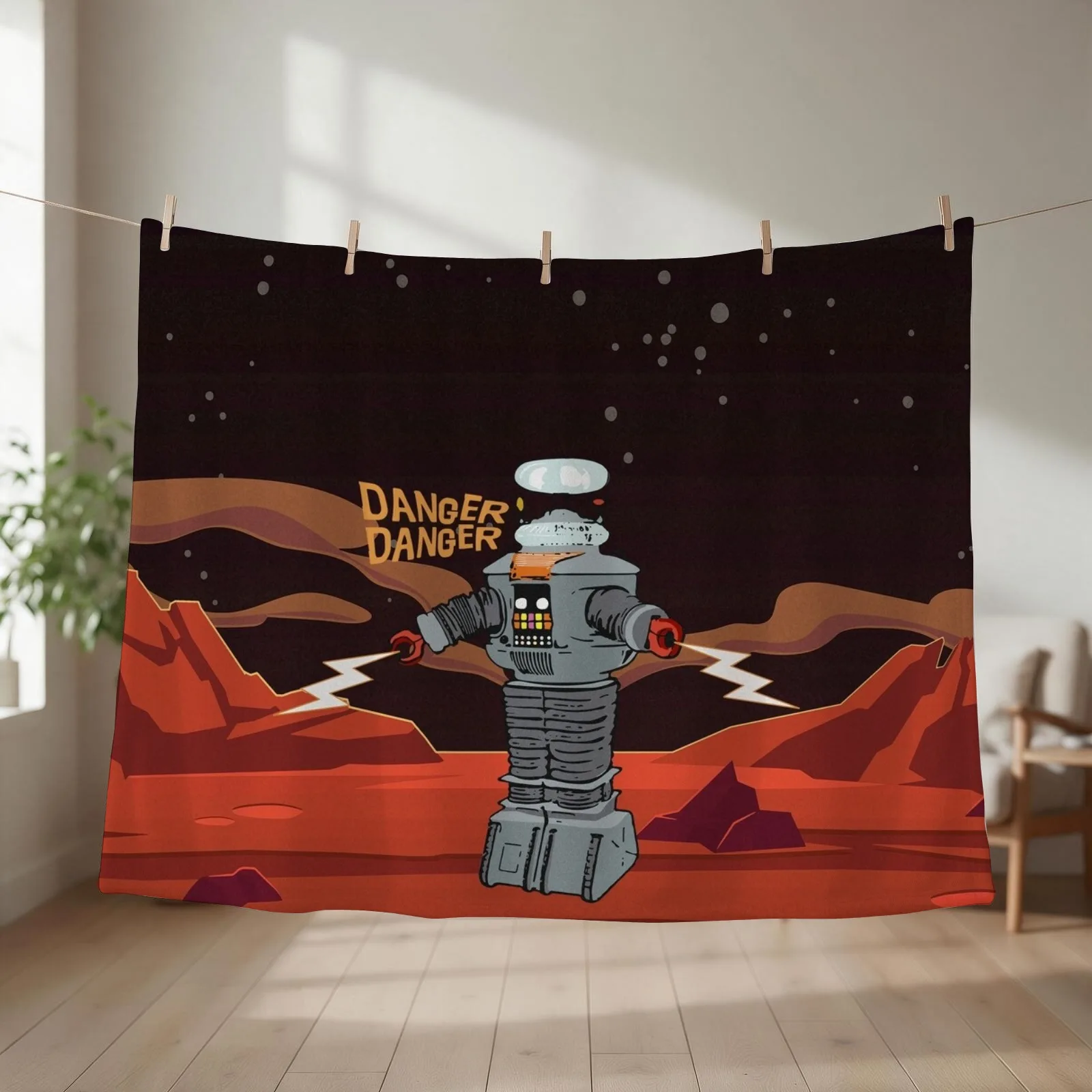 B9 Robot - Lost In Space Throw Blanket