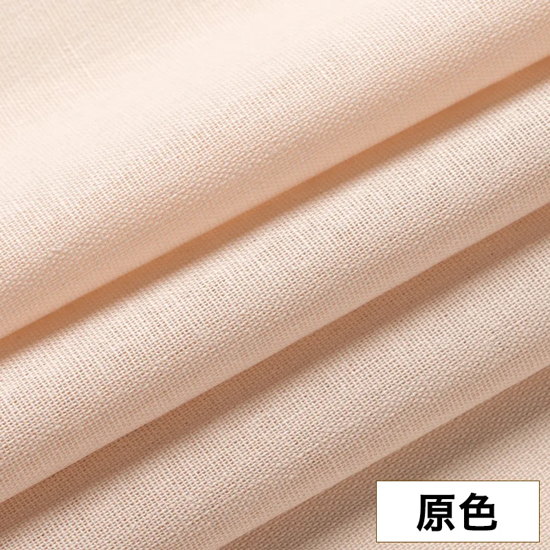 50x140cm Solid Color Linen Cotton Fabric For Needle Embroidery Patchwork Sewing Textiles Summer Clothes Ramie Fabric