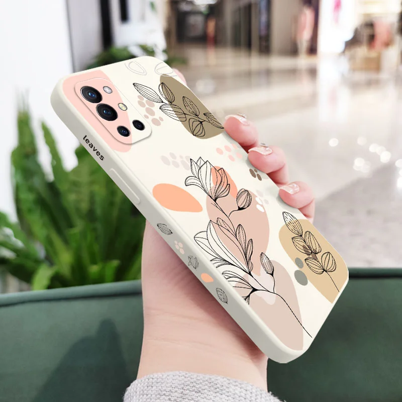 Abstract Plants Phone Case For Oneplus 12 12R 11 11R 10 10R 9R 9RT 9 8T 8 7 7T Pro 5G Liquid Silicone Cover