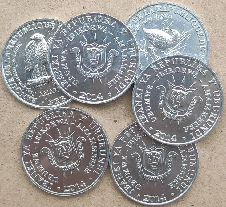 6PCS SET Burundi 2014  26MM ,100% Real Genuine Comemorative Coin,Original Collection