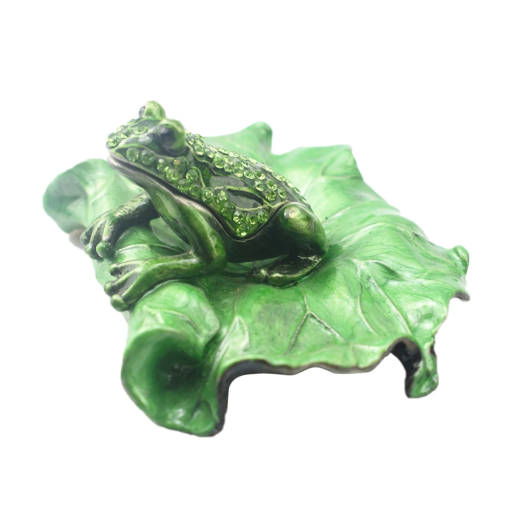 

Frog Crafts Creative Desktop Decoration Jewelry Storage Box Office Ornament Trinket Case Shape Home Decor Long Lasting Material