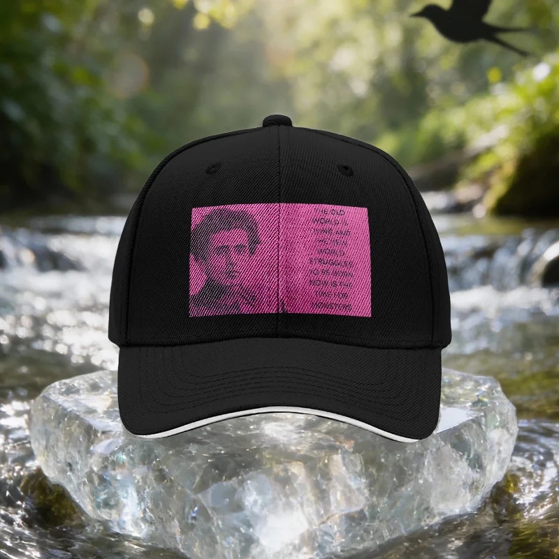 Pink Letter Pattern Sandwich Cap, Unisex Easy Lightweight Adjustable Outdoor Sun Hat, Ideal Gift for Travel, Parties, And Birthd