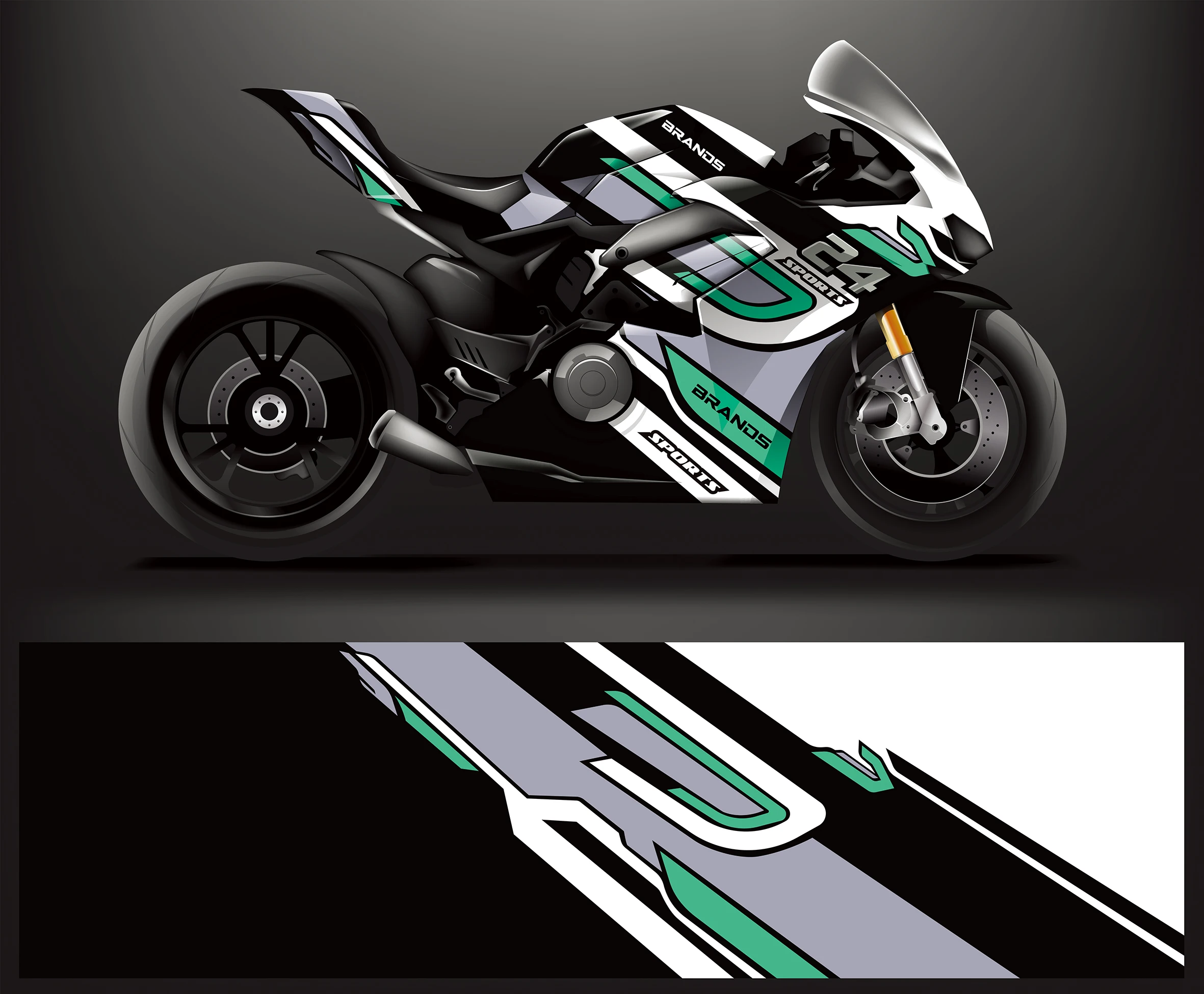 Full Body Racing Graphic Decals Vinyl Wrap Motorcycle Full Wrap Stickers Decorative Motorcycle Race Color Change Film 200*60cm