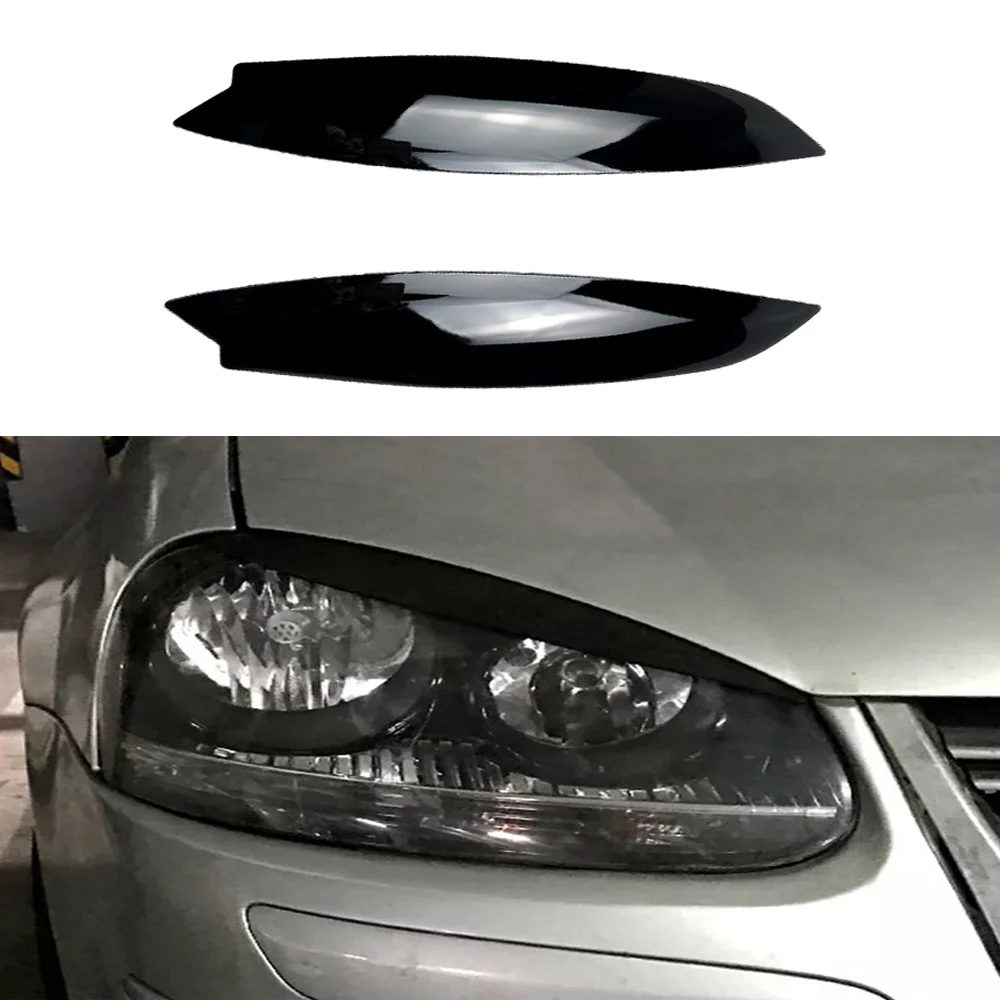 

2Pcs Car Headlight Head Lamp Eyebrow Headlight Cover Trim Sticker for VW Golf 5 GTI Jetta R32 Mk5 2005 2006 2007