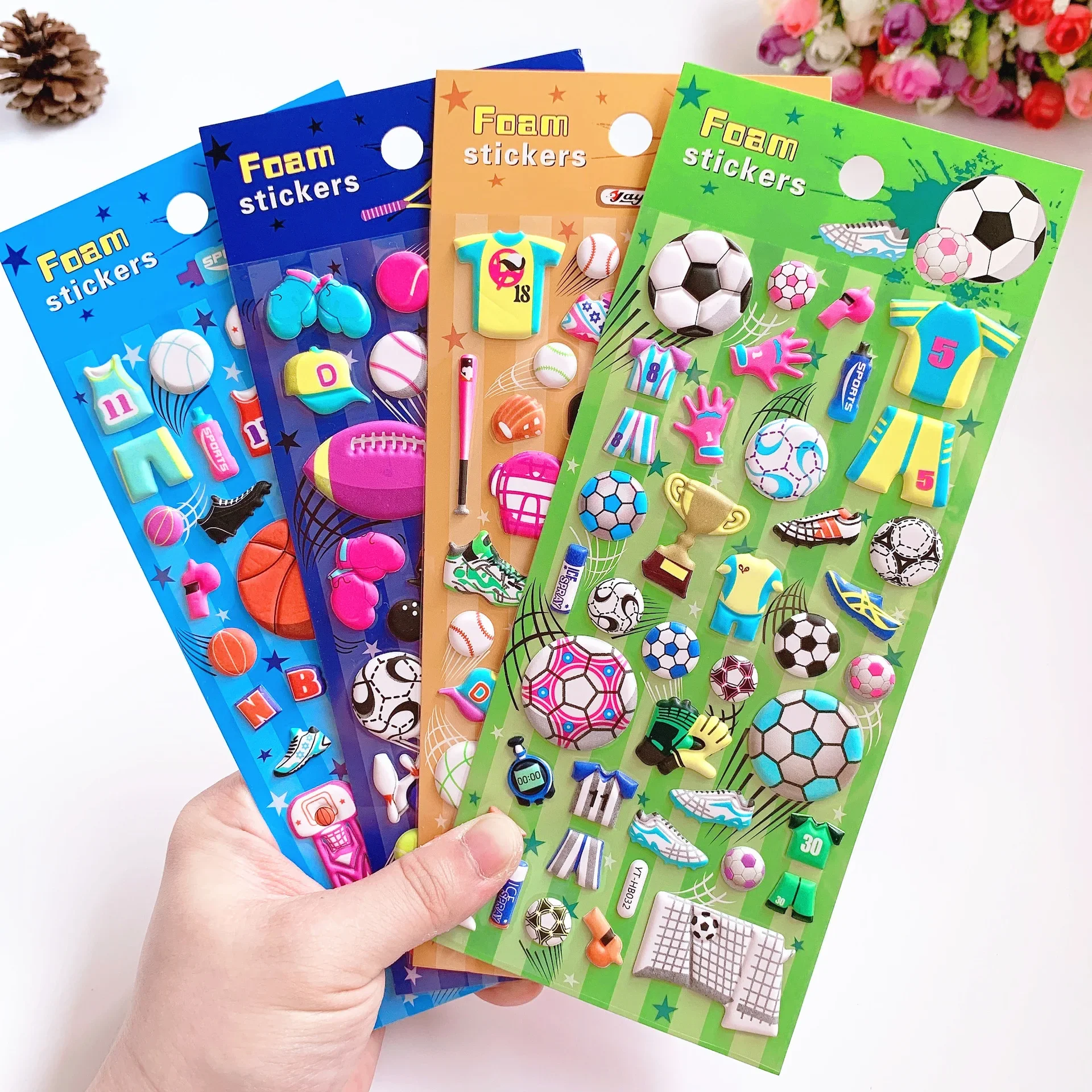 3D Basketball Soccer Puffy Stickers for Kids DIY Craft Laptop Phone Case Scrapbook Album Sports Decor
