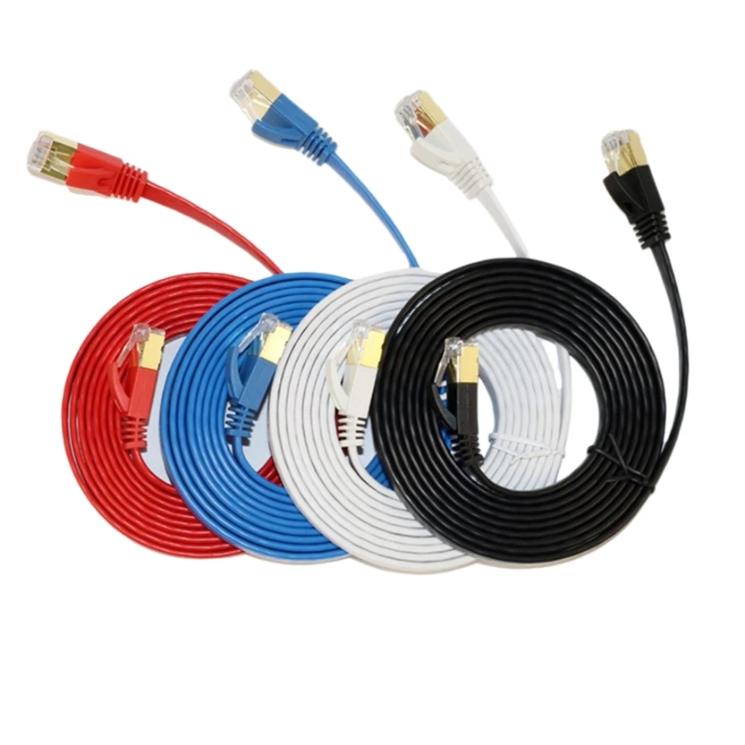 Ethernet Cat7 RJ45 Lan Flat Cable STP Network Internet 1m 3m 5m 10m Patch Cord Cable for PC Router Laptop Cable With shielding