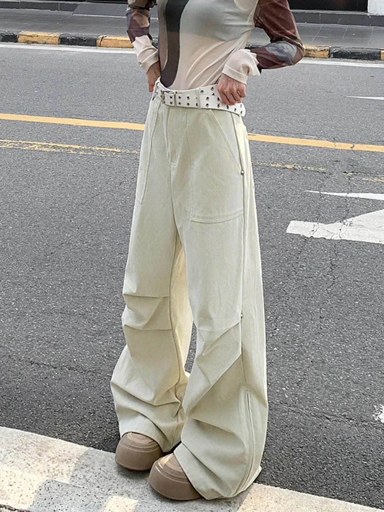 

Мужские повседневные брюки свободного кроя для работы, осенние, тонкие, новые, модные, прямые, свободные, длинные, винтажные, в стиле High Street