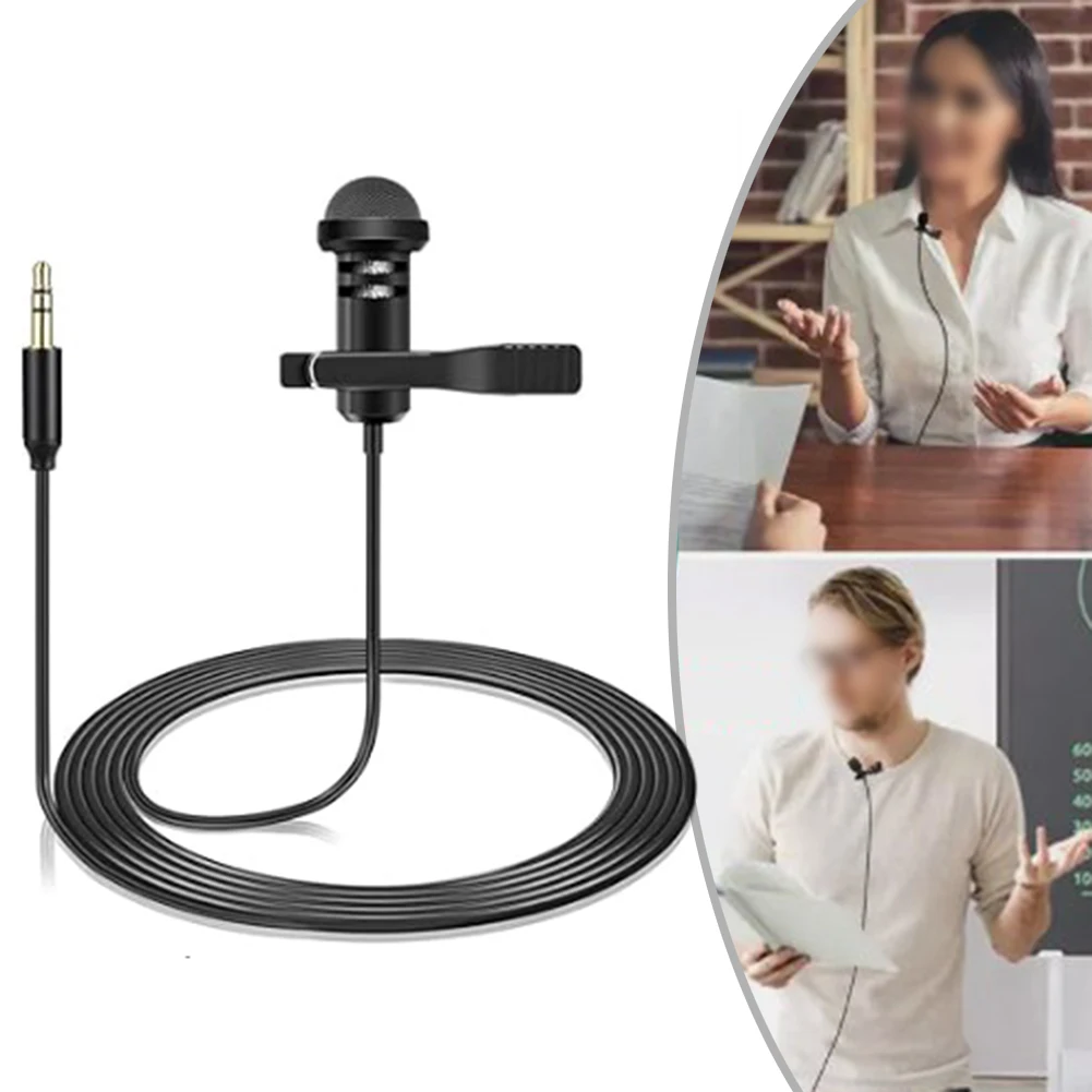 

1pc 1.5-meter Lavalier Lapel Microphone Omnidirectional Condenser Mic Compatible For Shure For DJL For Go Pro Vlog Interview