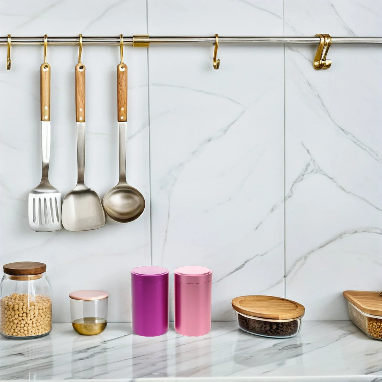 

2Pcs Mini Storage Jars Aluminum Alloy Waterproof Sealed Containers for Food Tea Coffee Cosmetics Small Parts Organization Travel