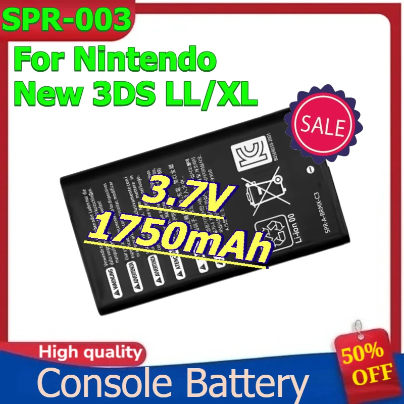 

SPR-003 Rechargeable Lithium Battery Pack for Nintendo New 3DS LL/XL Console Replacement Battery 3.7V 1750mAh