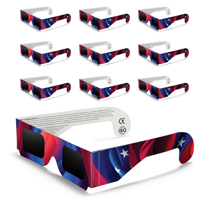 12PCS Solar Eclipse Glasses HD Film, Solar Eclipse Observation Glasses Crisp Solar Image Easy To Use