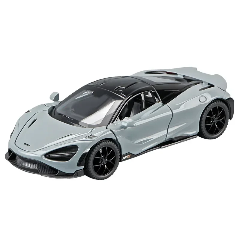 1:32 Mcleren 765lt Simulatie Auto Model Metalen Diecasts & Speelgoed Voertuigen Legering Decoratie Geluid Licht Metaal Man Kids Cadeau Jongen Speelgoed