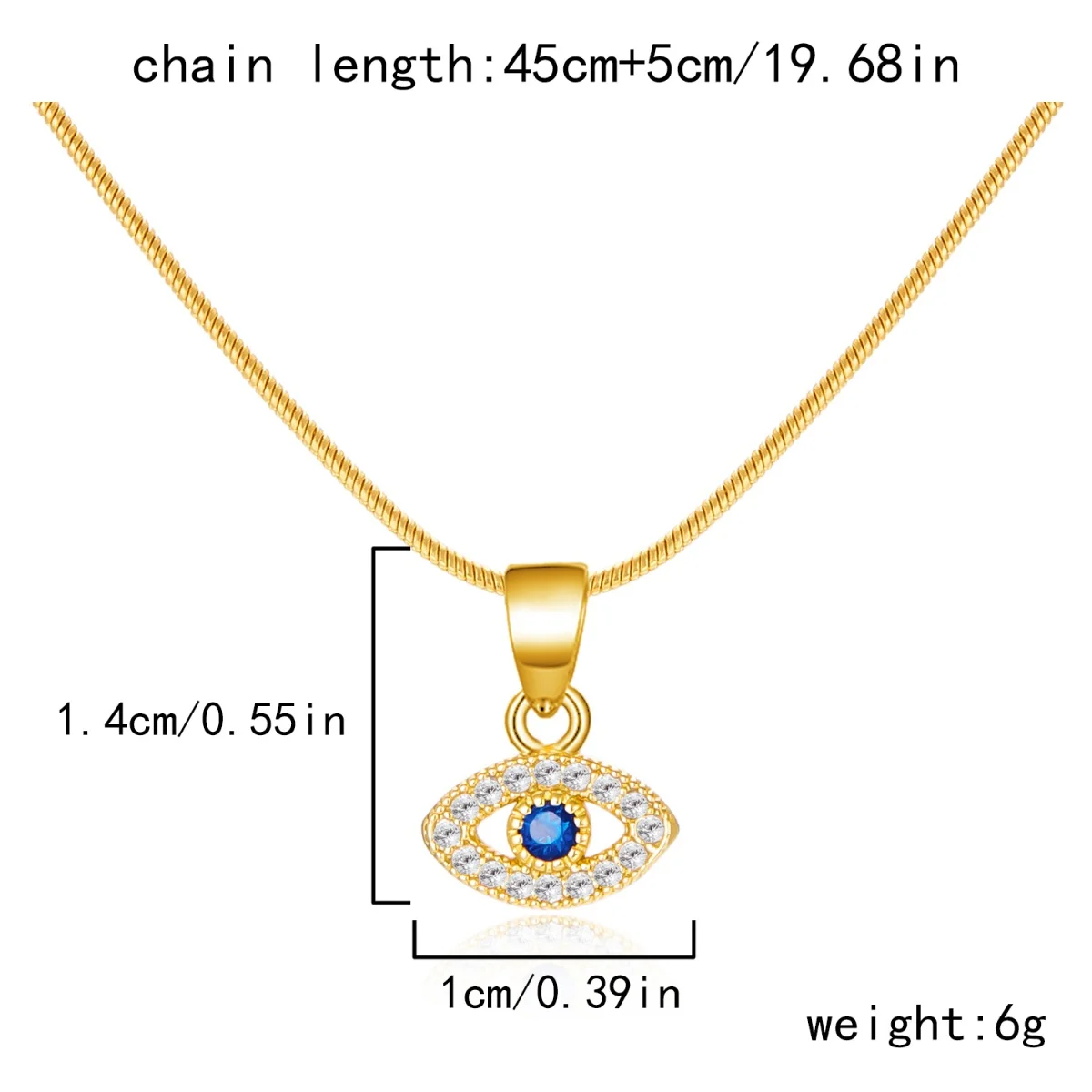 Türkisches blaues Auge-Anhänger-Halsband aus Edelstahl für Damen und Herren, minimalistischer Zirkon-Dämonenauge-Choker, glücksträchtiger, ästhetischer Schmuck – Detail 3