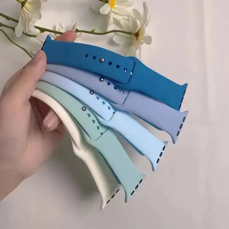 سيليكون الفرقة ل أبل حزام ساعة 44 مللي متر 45 مللي متر 40 مللي متر 41 مللي متر 42-38 مللي متر 45 مللي متر الرياضة سوار iwatch سلسلة 8 7 6 5 4 3 SE 9 الترا 2 49 مللي متر