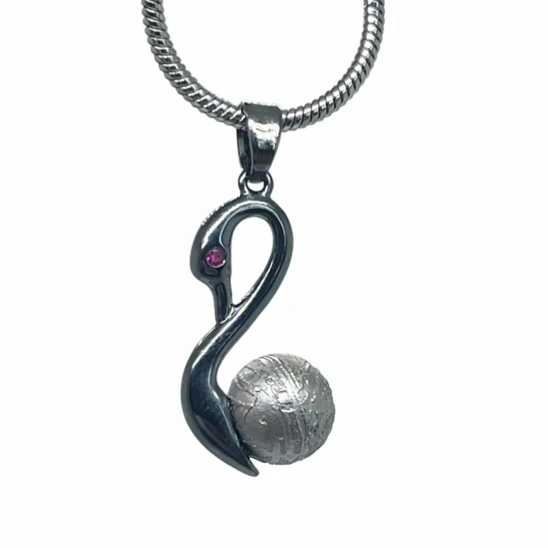 2.9g Muonionalusta Meteorite Sphere Pendant Polished Widmanstätten Pattern Sweden Iron Meteorite Necklace Collectible - LK290