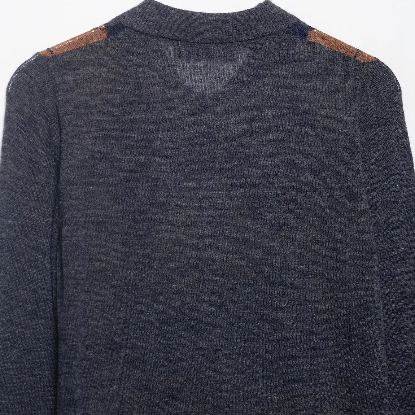 KASLEAD Neue Damen Faion Simple Diamond Gestrickte IRT Polyesterfaser Lange Sve Umlegekragen Knopfverschluss