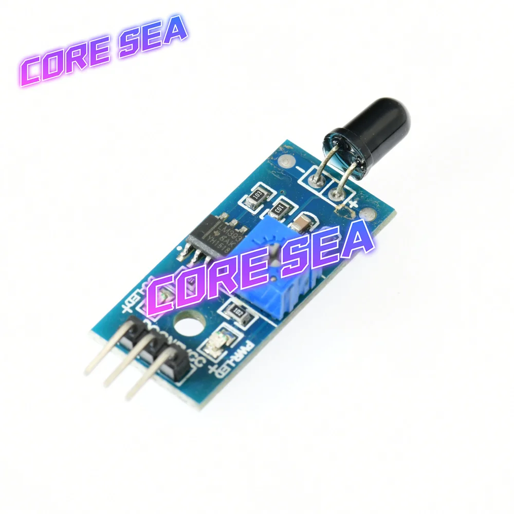 Blue board flame sensor module, fire source detection module, infrared receiving module, 3-wire system, 4-wire system