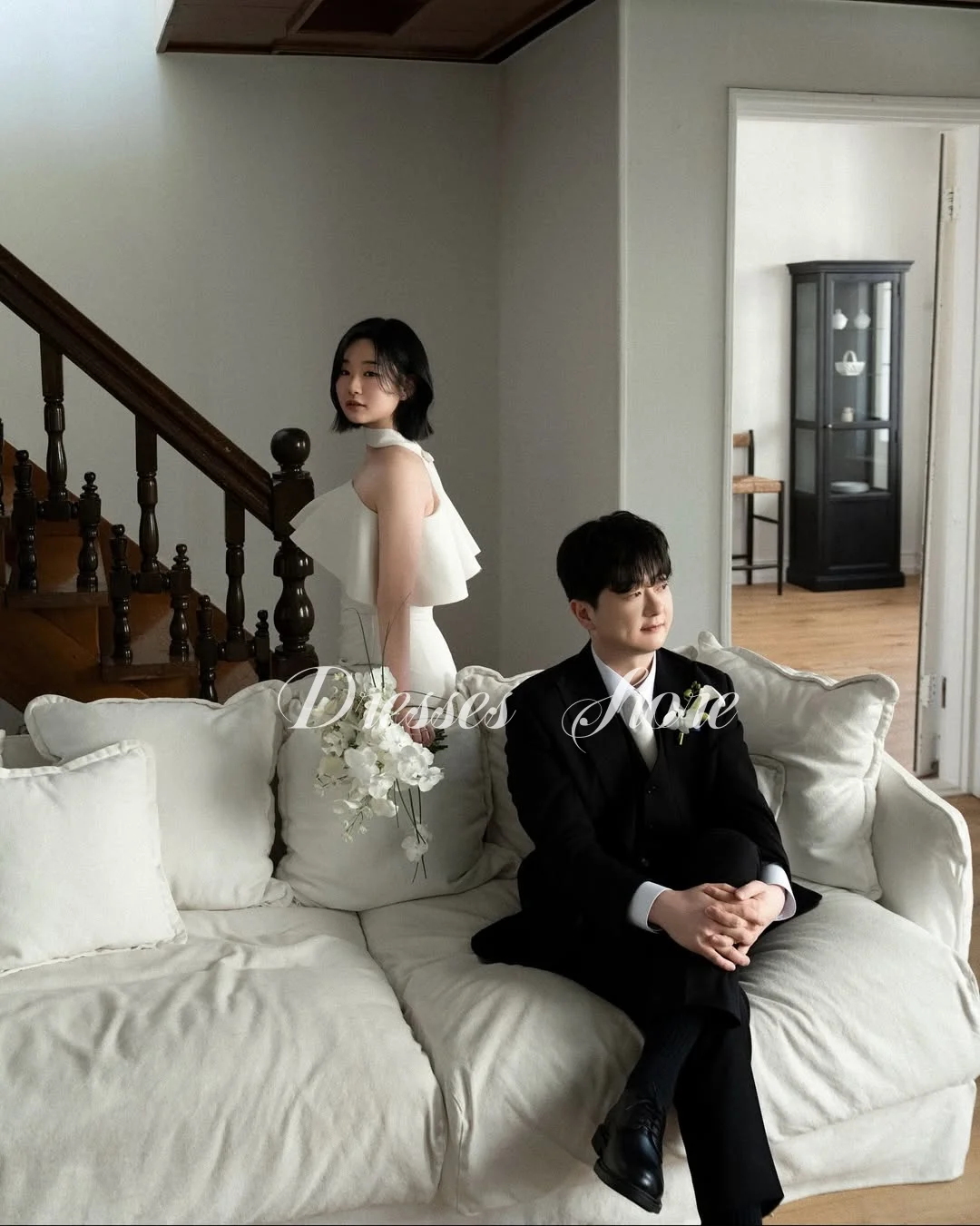 MD New 2025 Modern Pleat Satin Mermaid  웨딩드레스 Wedding Dress Strapless Korea Photoshoot Bridal Gown Court Train Customized