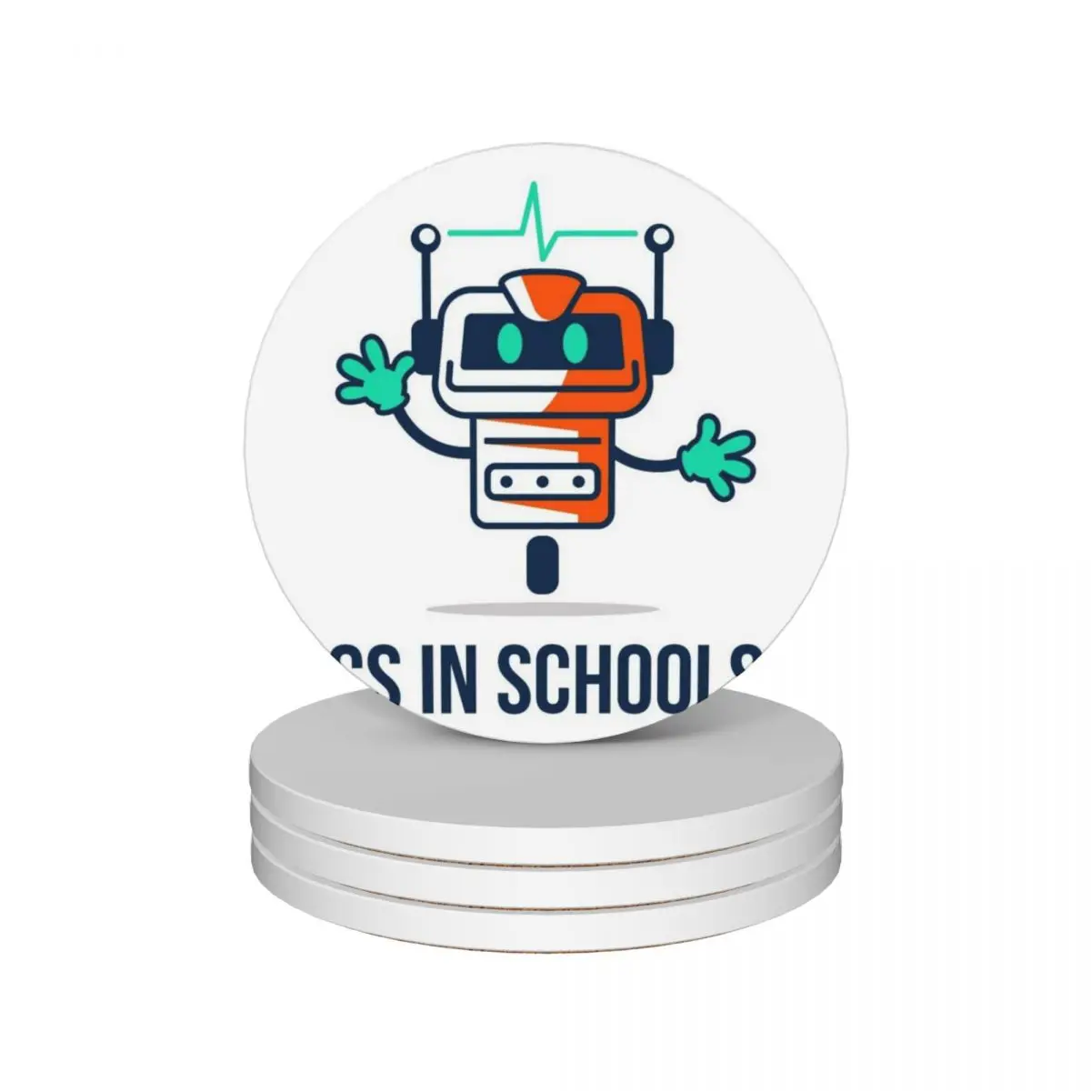 

CS in Schools Robot (Colour) Ceramic Coasters (Set of 4) ceramic set Tea cups Coasters